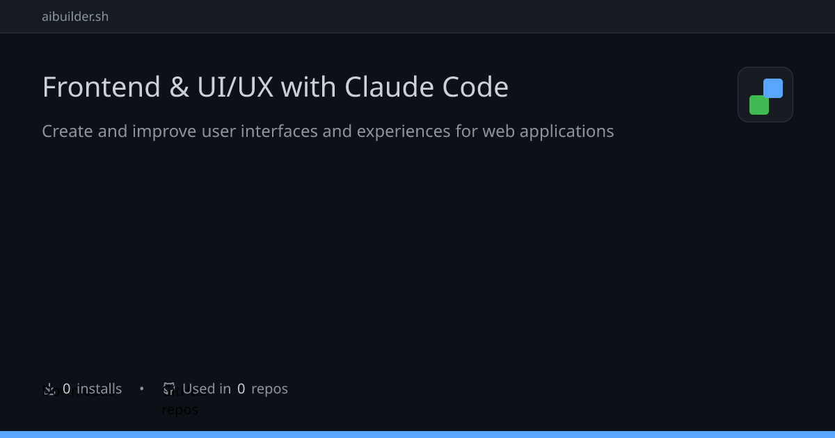 Frontend & UI/UX with Claude Code | aibuilder.sh