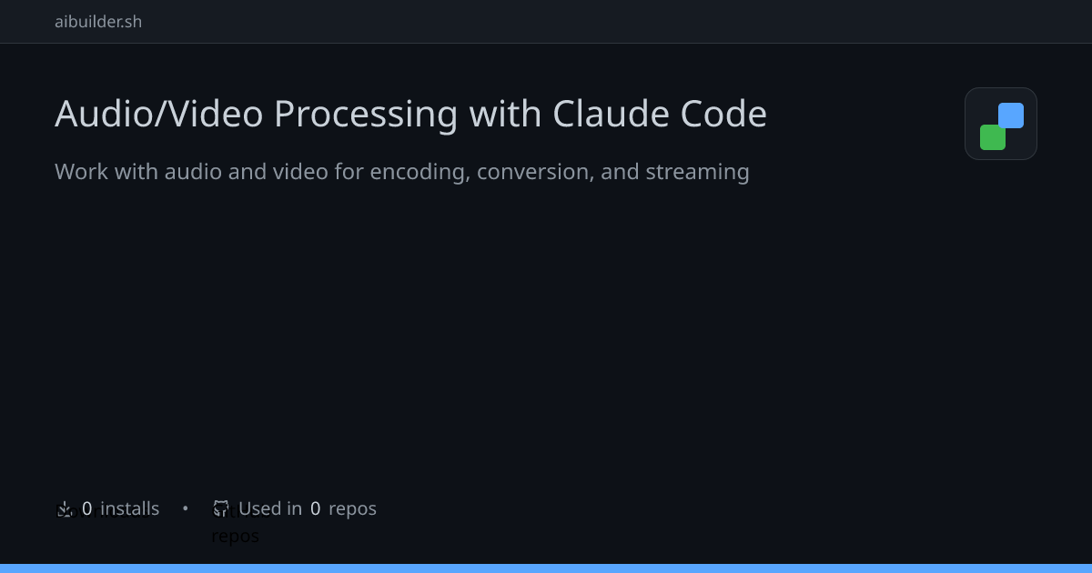 Audio/Video Processing with Claude Code | aibuilder.sh